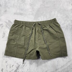 Layer 8 Shorts Womens M Green Nylon Qwick Dry Cargo Elastic Waist 4 In‎ Casual